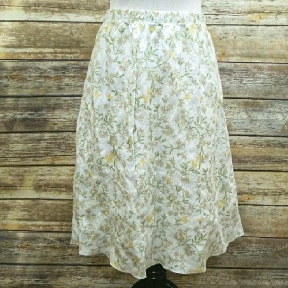 J. Jill Dresses & Skirts - J. Jill Linen Floral Skirt